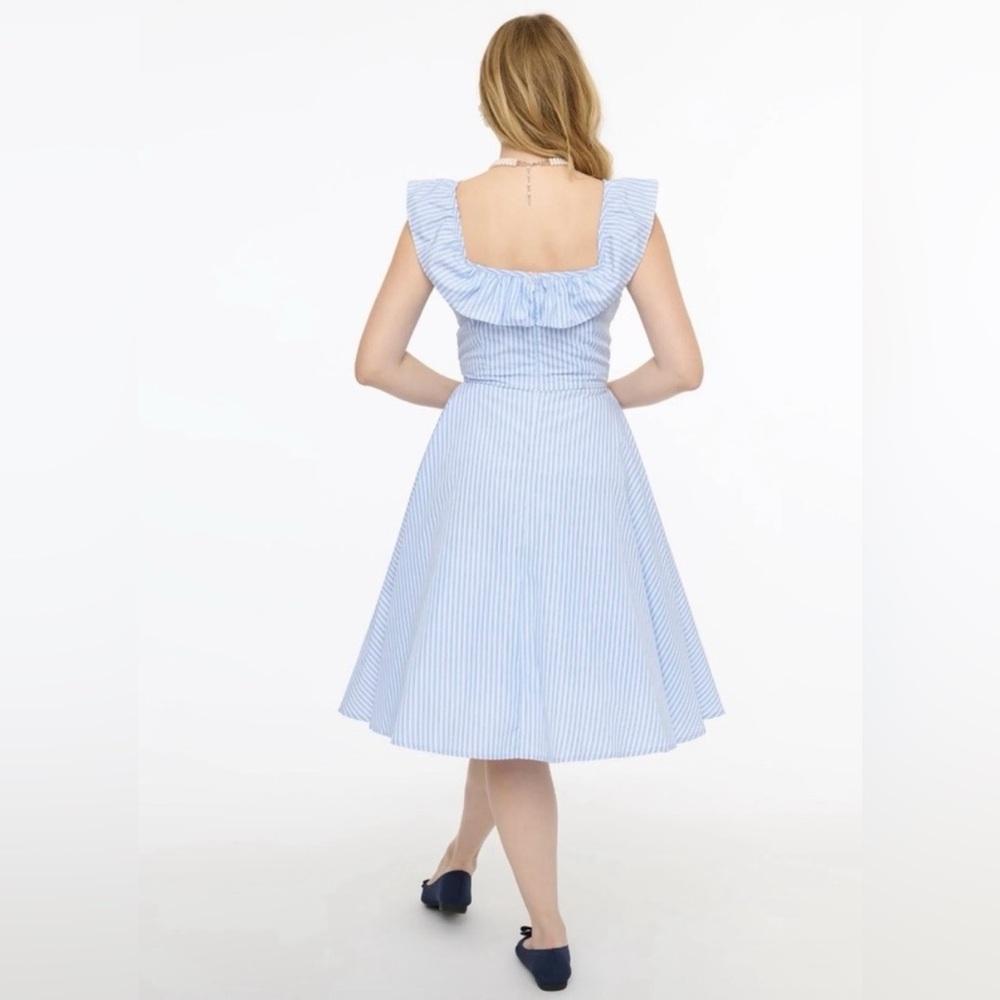 Unique Vintage Magnolia Place Blue & White Striped Barbara Swing Dress, 3x, NWT! - Picture 7 of 13